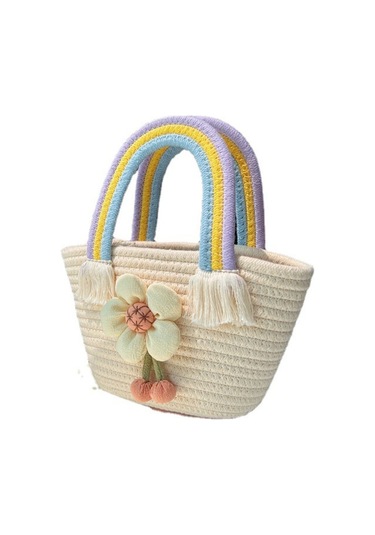 Saman Trendi Küçük Taze Çiçekli Çanta Moda Çanta-beyaz Kapalı Beyaz