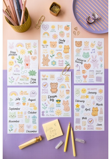 A5 Sticker Book 466 Adet 18 Yaprak Renkli Etiket Defteri Little Daily Joys