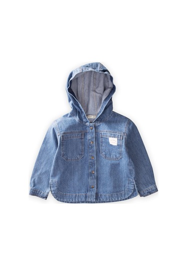 Cigit Kapşonlu Kot Ceket 2-7 Yaş Mavi Mavi