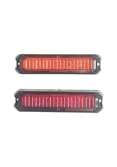 2 Adet 6 Ledli Turuncu-Kırmızı Scooter Motosiklet Dorse Lambası 12-24 Volt