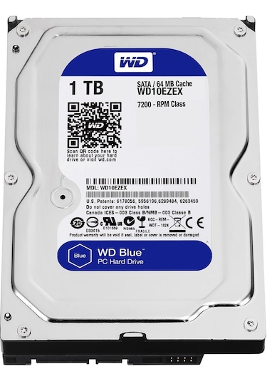 WD Blue WD10EZEX 3.5" 1 TB 7200 RPM 64 MB SATA 3 HDD