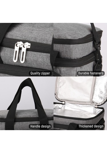 Suofeng Isı Saklamalı Outdoor Pansiyon Çantası, 8l/20l Seçenekli, Oxford Kumaş, Su Geçirmez, Tek Omuzlu, Yemek Taşıma Çantası Gri