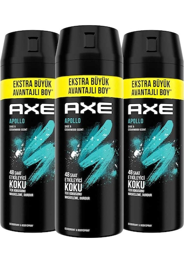 Axe Erkek Apollo Sprey Deodorant 3 x 200 ML