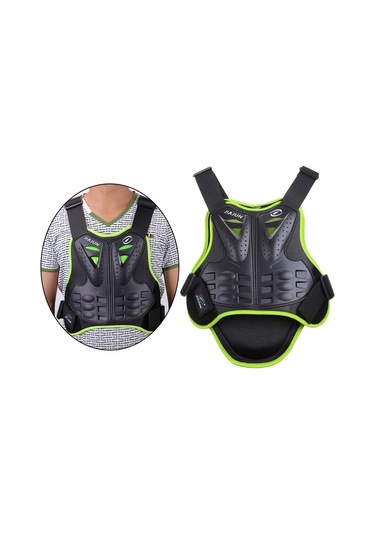 Suntek Dirtbike Green M Için Motosiklet Koruma Yeleği Omurga