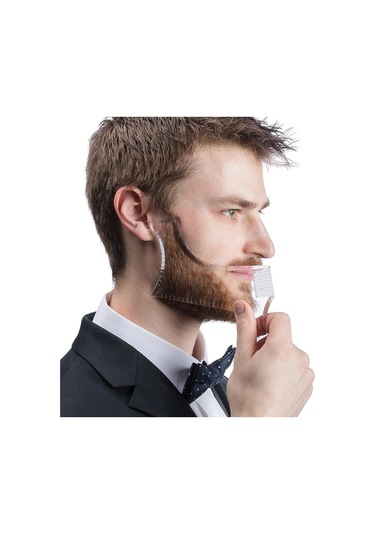 Erkekler Kuaförlük Sakal Bakımı Şeffaf Görünüm Bıyık Kalıplama Tarak Kalıplama Şekillendirme Şekillendirici Şablon Cetvel Taraklar Aracı