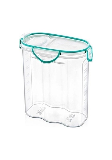 Kilitli Kapaklı Contalı Hava,su Sıvı Geçirmez 2,4 Litre Erzak Saklama Kabı-sa590 Şeffaf