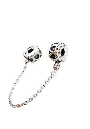 925 Ayar Gümüş Ebedi Kalpler Pan Uyumlu Güvenlik Zinciri Kadın Charm Gümüş