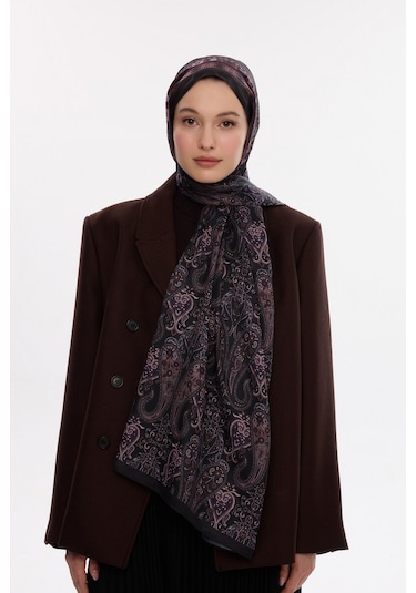 Mirsoy Scarf Asya Etnik Desen Şal Bordo