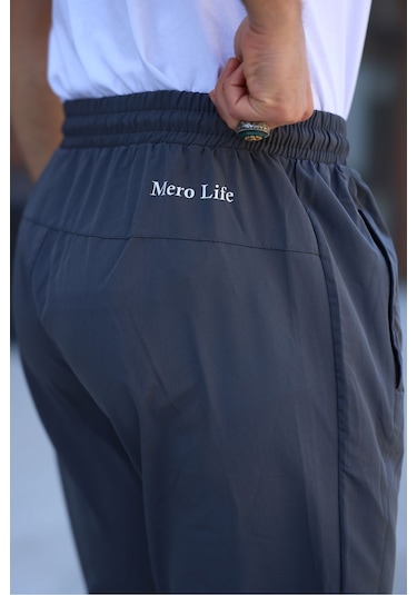 Erkek Gri Eşofman Altı Fermuarlı Paça Kaliteli Paraşüt Kumaş Gri