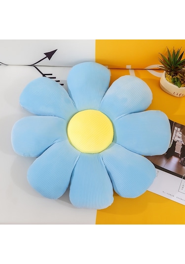 Sones Küçük Papatya Çiçek Yumuşak Elastik Yastık 72cm Gök Mavisi