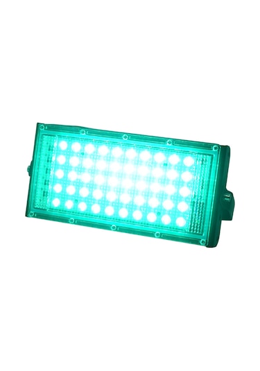 Geeroyoo 50w Rgb Dış Mekan Led Projektör, Ip66 Su Geçirmez, Yeşil Işık, Güçlü Aydınlatma Yeşil