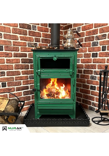 Rizenin Doğasından Yeşil Lüks Fırınlı Şömine