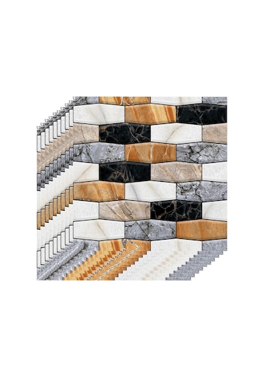 Reedark Mutfak Dolapları Mobilyalar İçin 3d Renkli Tuğla Desenli Pvc Otostik Duvar Kağıdı - Eski Mobilyaları Yenileme, Yağ Gözetme Sticker 10 Adet Diğer