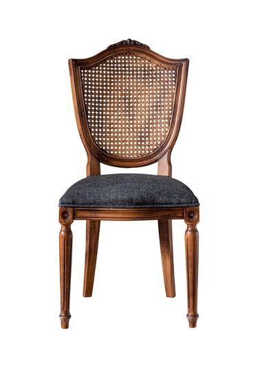 Kupa Torna Oymalı Ahşap Sandalye Ceviz