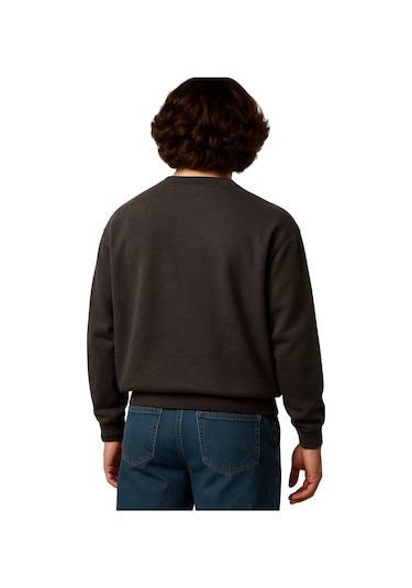 Erkek Büyük Beden 122 Kilo-158 Kilo Arası İçin Uygun Geniş Kalıp Bisiklet Yaka Pamuklu Selanik Kazak Kahve