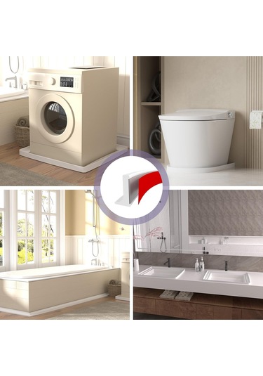 Duş Eşiği Su Barajı Bariyeri - 98 İnç, Çok Yönlü, Silikon Duş Su Koruyucusu Banyo İçin Diğer