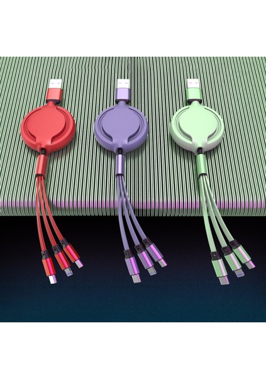 Singree 3'ü 1 Arada Hızlı Şarj Kablosu - Lightning/type-c/micro Usb - 120cm Esnek Silikon