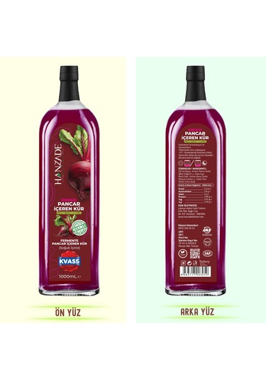 Hanzade Bitkisel Pancar Kvass Kırmızı Pancar Kür 3 x 1 L