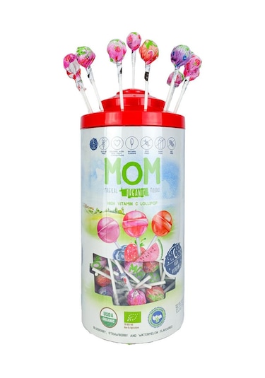 Silindir Organik Lolipop Çilek, Karpuz, Yaban Mersini Ve C Vitamini 200 Adet Diğer