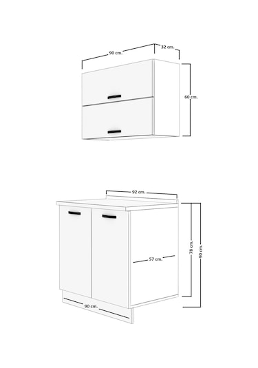 Decoraktiv Mini 90t Mdf Hazır Mutfak Dolabı - Tezgah Dahil - Naturel Pera Meşe