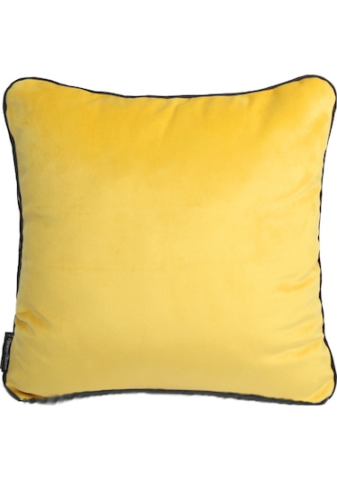 Biyeli Kırlent Yastık Kılıfı Sarı Rengi 45x45