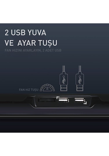 Gamebooster Gb-ns04 Wind 5 Fanlı 2xusb Portlu Fan Kontrollü 15.6" Notebook Soğutucu