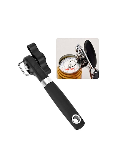 Tek Saplı Profesyonel Ergonomik Manuel Yan Kesim Konserve Açacağı Şişe Açacağı Siyah Diğer