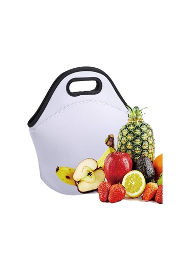 Xurunkeji Süblimasyon Boş Öğle Yemeği Çantası Yeniden Kullanılabilir Yalıtımlı Termal Öğle Yemeği Kutusu Taşıma Çantası Fermuarlı El Çantaları Beyaz