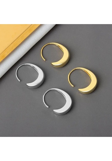 925ayar Gümüş Yarım Ay Küpe