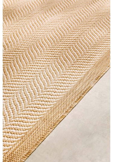Ocean Home Textile Leke Tutmaz İç Dış Mekan Bej Renk Balıksırtı Paspas 60 X 90 Cm