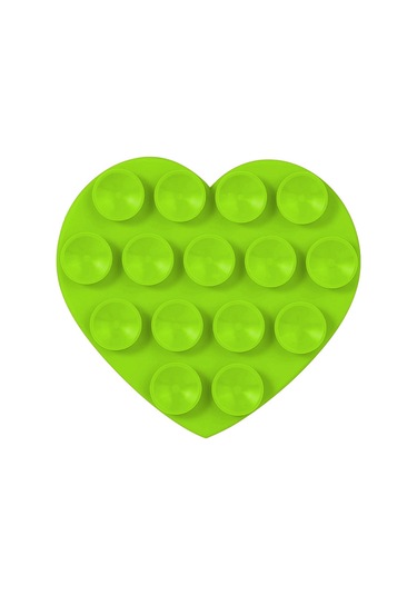 Forzacase Çift Taraflı Silikon Vakumlu Eller Serbest Cep Telefon Tutacağı Kalp - Fc1109 Yeşil