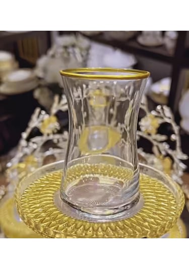 Melis 6'lı Çay Takımı 12 Parça Altın