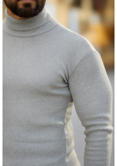 Ribac 3'lü Paket Erkek Boğazlı Balıkçı Triko Kazak Siyah-indigo-gri Çok Renkli