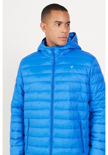 AC&Co / Altınyıldız Classics Erkek Saks Standart Fit Normal Kesim Kapüşonlu Mont Saks