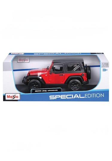 Maisto 1:18 Ölçek 2014 Jeep Wrangler Kırmızı Model Araba