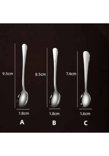 Teltree 5'li Paslanmaz Çelik Kahve Kaşığı Seti - Şık Ve Dayanıklı Çay & Kahve Kaşıkları Gümüş