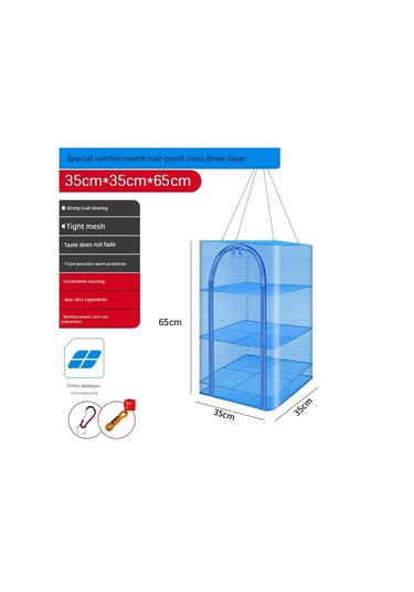 Katlanabilir Sebze Kurutma Filesi - Paslanmaz - 35 35 65 - Üç Katlı Çapraz Um64102-5 Yurt Dışından Çok Renkli