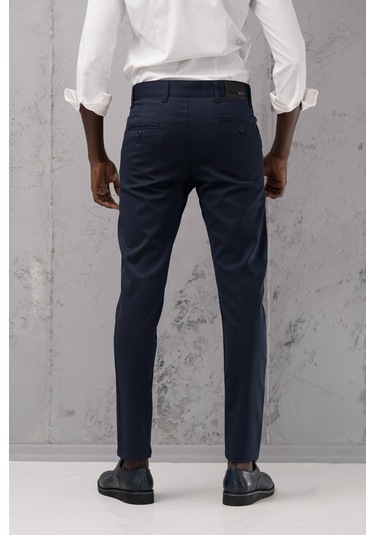 Slimfit Pamuklu Likralı Esnek Mevsimlik Kumaş Pantolon Lacivert
