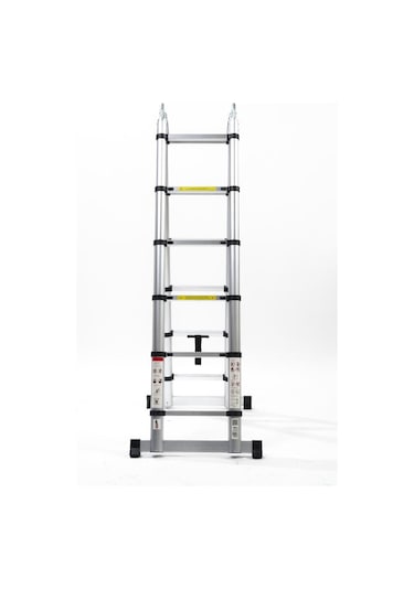 Cardilife 190cm+190cm 6+6 Basamaklı A Tipi Açılır Teleskopik Alüminyum Merdiven 6+6