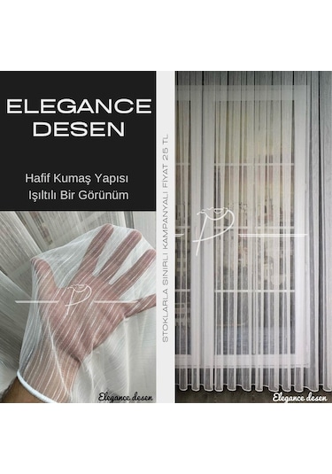 Tül Perde Kampanyalı 2 Desen Sınırlı Stok Ekru
