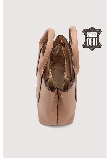 Hakiki Deri Kadın El Çantası Taba Smr9226 Taba