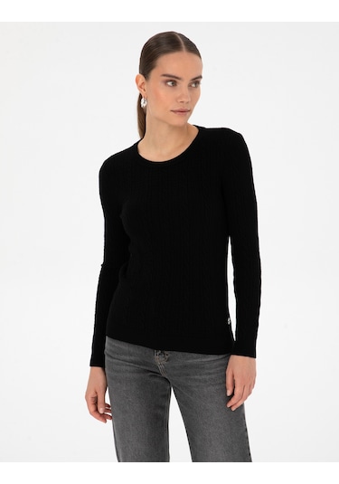 Pierre Cardin Kadın Siyah Kazak /triko 50316334-vr046 Siyah