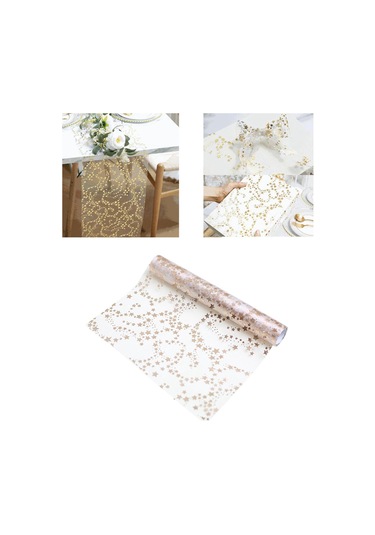 Homyl Yılbaşı Masa Örtüsü Rulo Tatil Partisi Hediyeleri Gül Altın 28cmx3y
