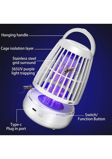 Maoyaya Usb Şarjlı Sessiz Böcek Sinek Tuzağı