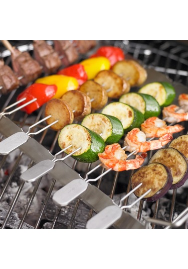 Rösle Barbekü Şiş Seti 4 Lü Çok Renkli