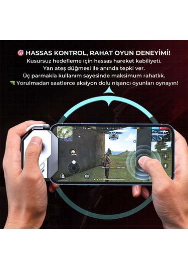 Polham Profesyonel Mobil Oyun Joystick İos & Android Uyumlu, Oyun Kontrol Cihazı, Tak-çalıştır