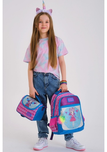 Coral High Kids Pembe Mavi Peri Desenli 3 Lü Okul Çanta Seti Set0123484