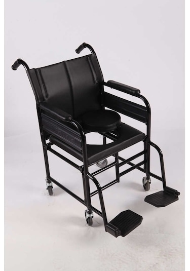 Katlanabilir Tekerlekli Hasta Tuvaleti Klozeti Araba