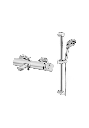Eca Myra Banyo Bataryası + Eca Logica Sürgülü Üst Takımı Duş Seti Krom