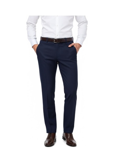 Erkek Regular Fit Armürlü Kumaş Pantolon Likra Kumaş Bgl-st05038 Lacivert